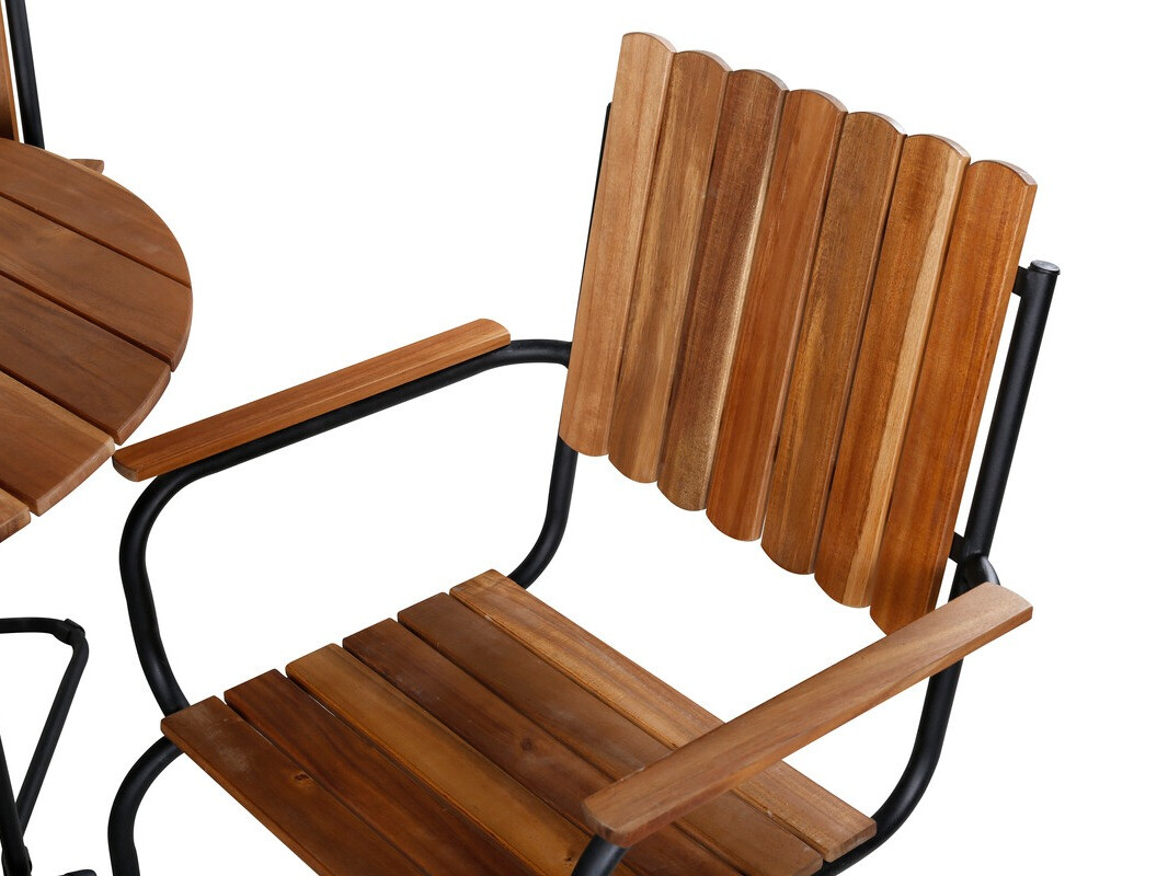 Conjunto de mesa y sillas Dallas 3891 (Negro + Marrón)