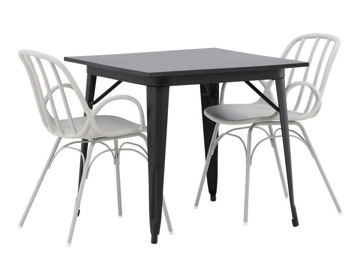 Conjunto de mesas y sillas para comedor Dallas 3897 (Negro + Gris claro)