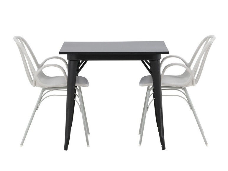 Conjunto de mesas y sillas para comedor Dallas 3897 (Negro + Gris claro)