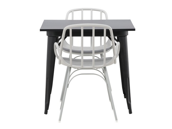 Conjunto de mesas y sillas para comedor Dallas 3897 (Negro + Gris claro)