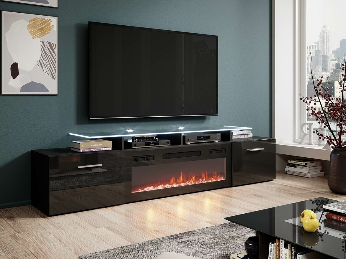 Mueble TV Numerus (Negro + Negro brillante)
