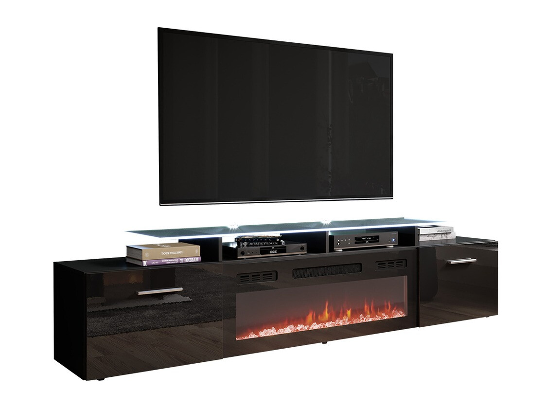 Mueble TV Numerus (Negro + Negro brillante)