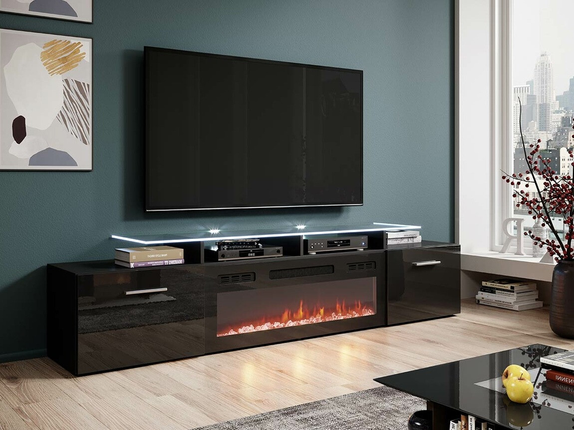 Mueble TV Numerus (Negro + Negro brillante)