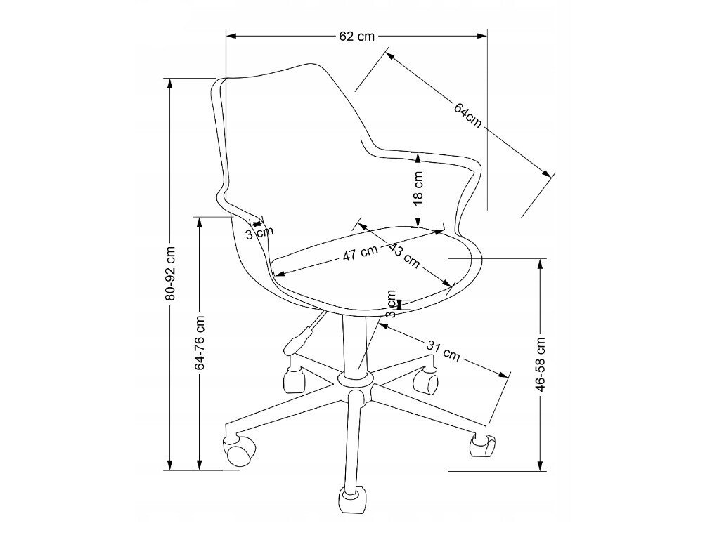 Silla de oficina Houston 1424 (Blanco)
