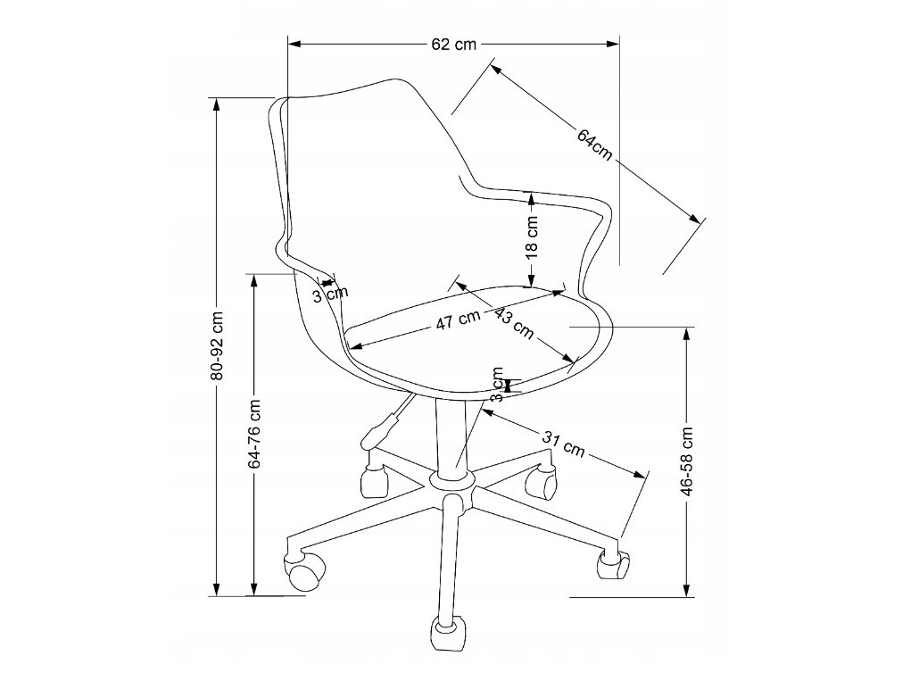 Silla de oficina Houston 1424 (Rosa)