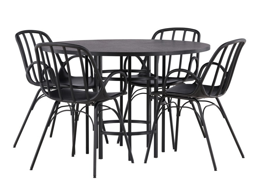 Conjunto de mesas y sillas para comedor Dallas 3914 (Negro)