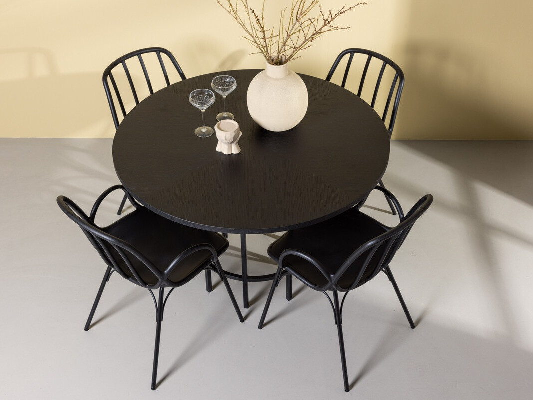 Conjunto de mesas y sillas para comedor Dallas 3914 (Negro)