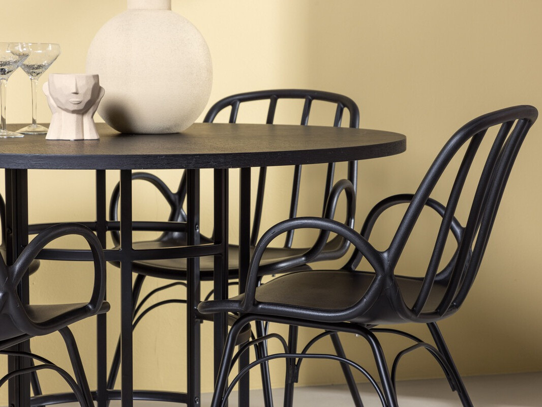 Conjunto de mesas y sillas para comedor Dallas 3914 (Negro)