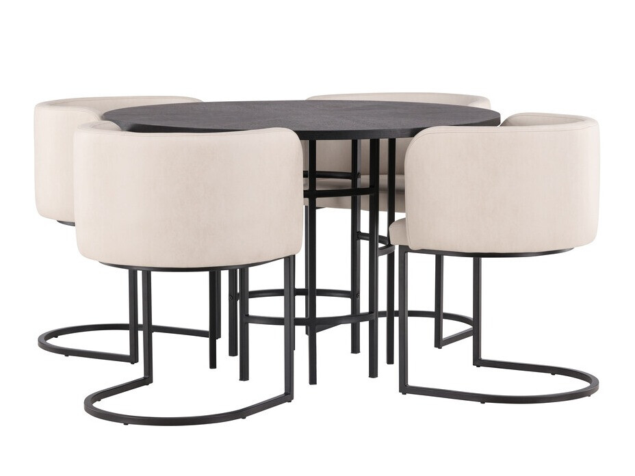 Conjunto de mesas y sillas para comedor Dallas 3916 (Negro)