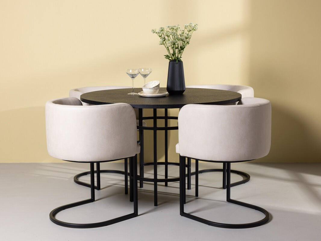 Conjunto de mesas y sillas para comedor Dallas 3916 (Negro)