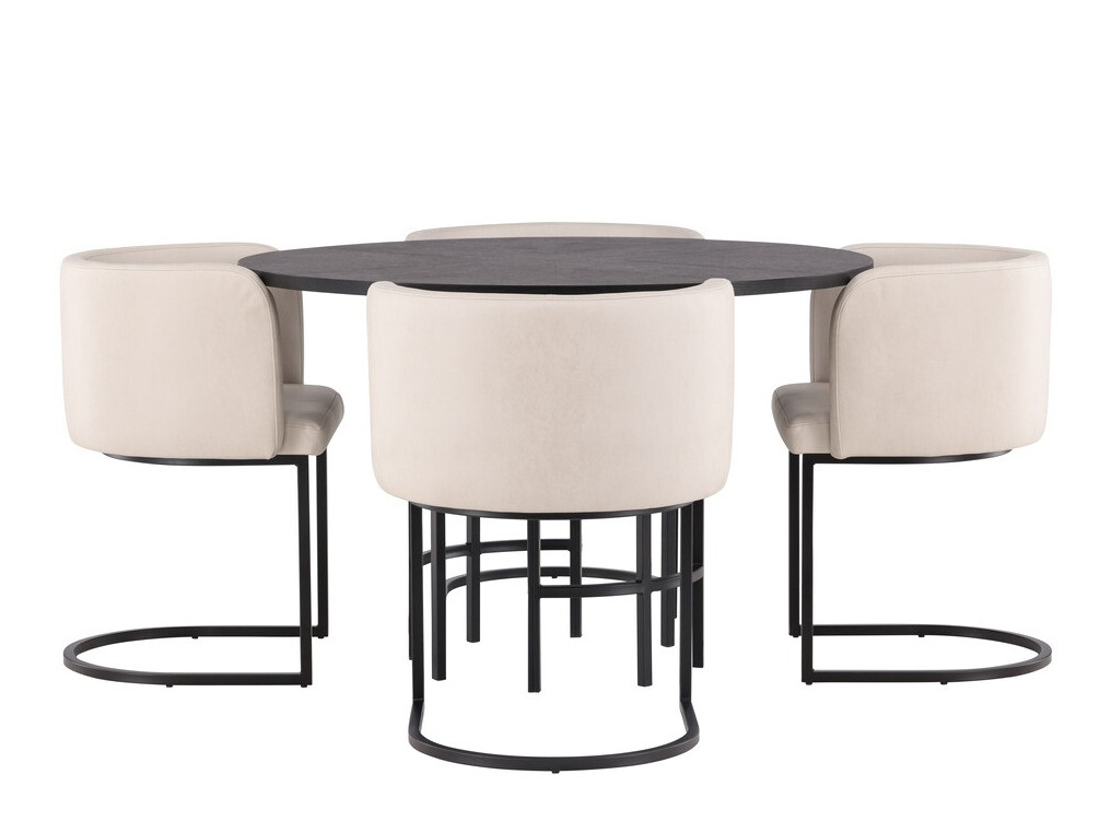 Conjunto de mesas y sillas para comedor Dallas 3916 (Negro)