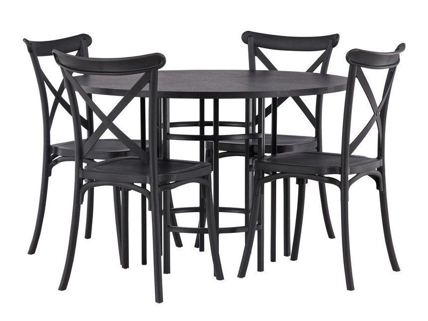 Conjunto de mesas y sillas para comedor Dallas 3917 (Negro)