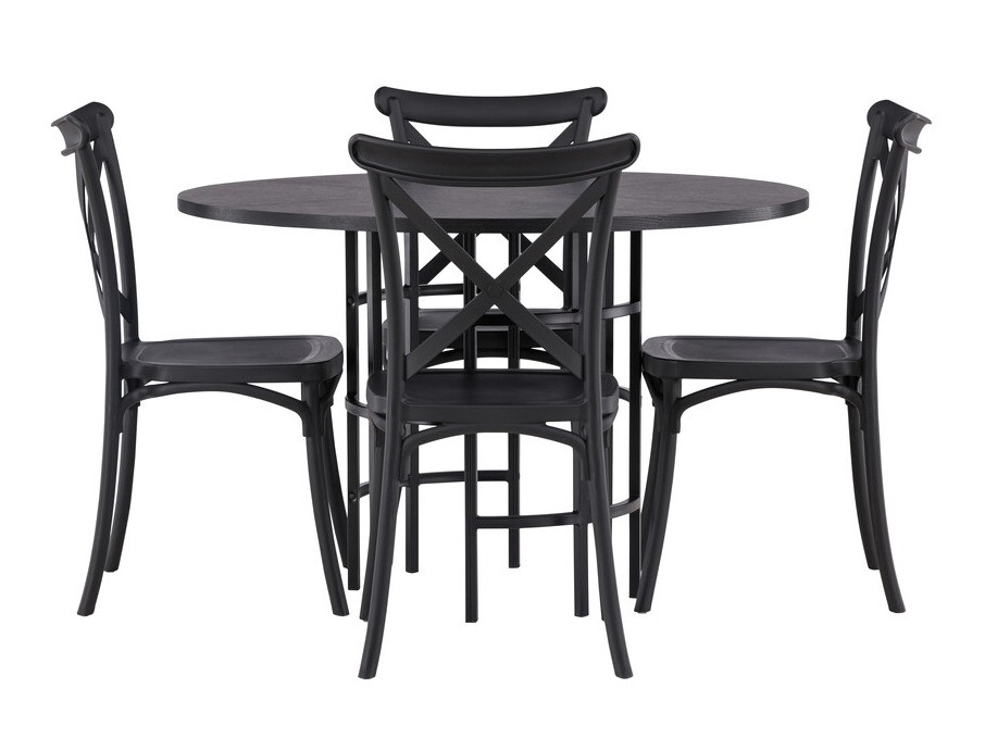 Conjunto de mesas y sillas para comedor Dallas 3917 (Negro)