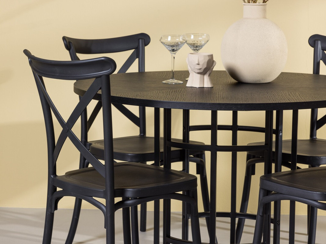 Conjunto de mesas y sillas para comedor Dallas 3917 (Negro)