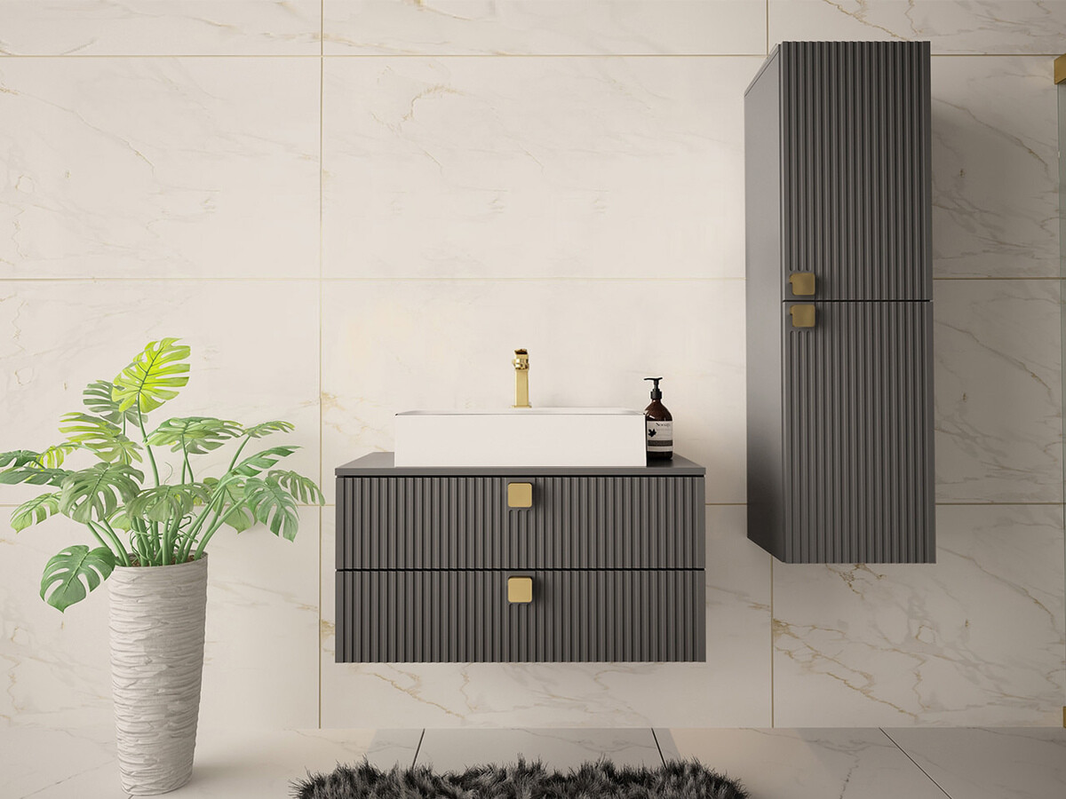 Conjunto de mueble de baño Orlvera 103 (Gris)