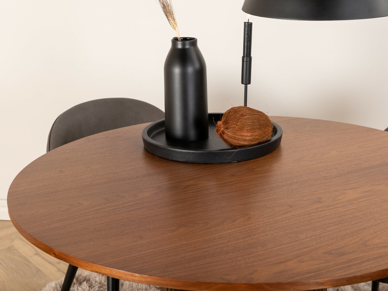 Conjunto de comedor Dallas 3071 (Gris + Negro)