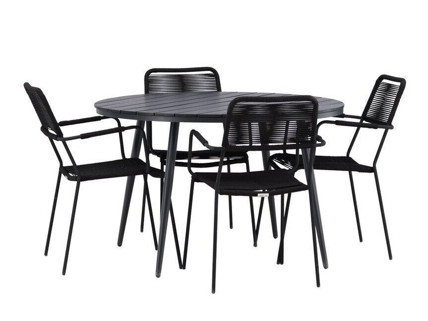 Conjunto de mesa y sillas Dallas 3924 (Negro)