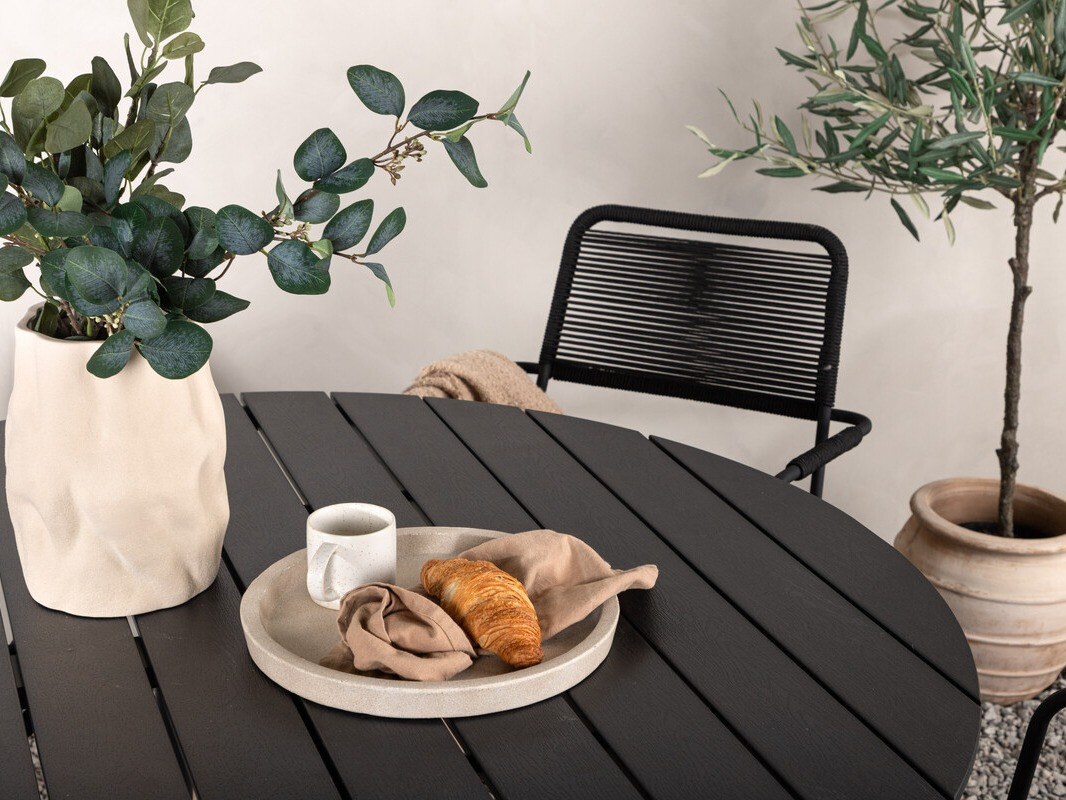 Conjunto de mesa y sillas Dallas 3924 (Negro)