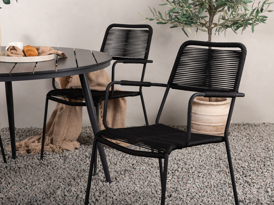 Conjunto de mesa y sillas Dallas 3924 (Negro)