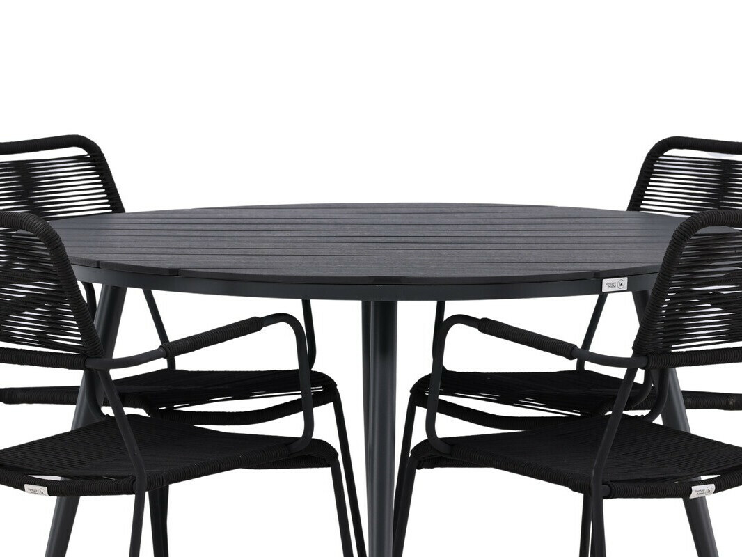 Conjunto de mesa y sillas Dallas 3924 (Negro)