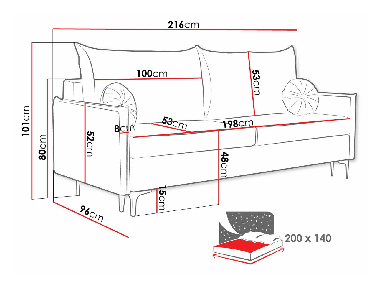 Sofá-cama Clovis 103 (Manila 02)