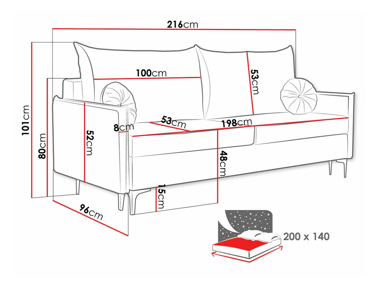 Sofá-cama Clovis 103 (Manila 16)