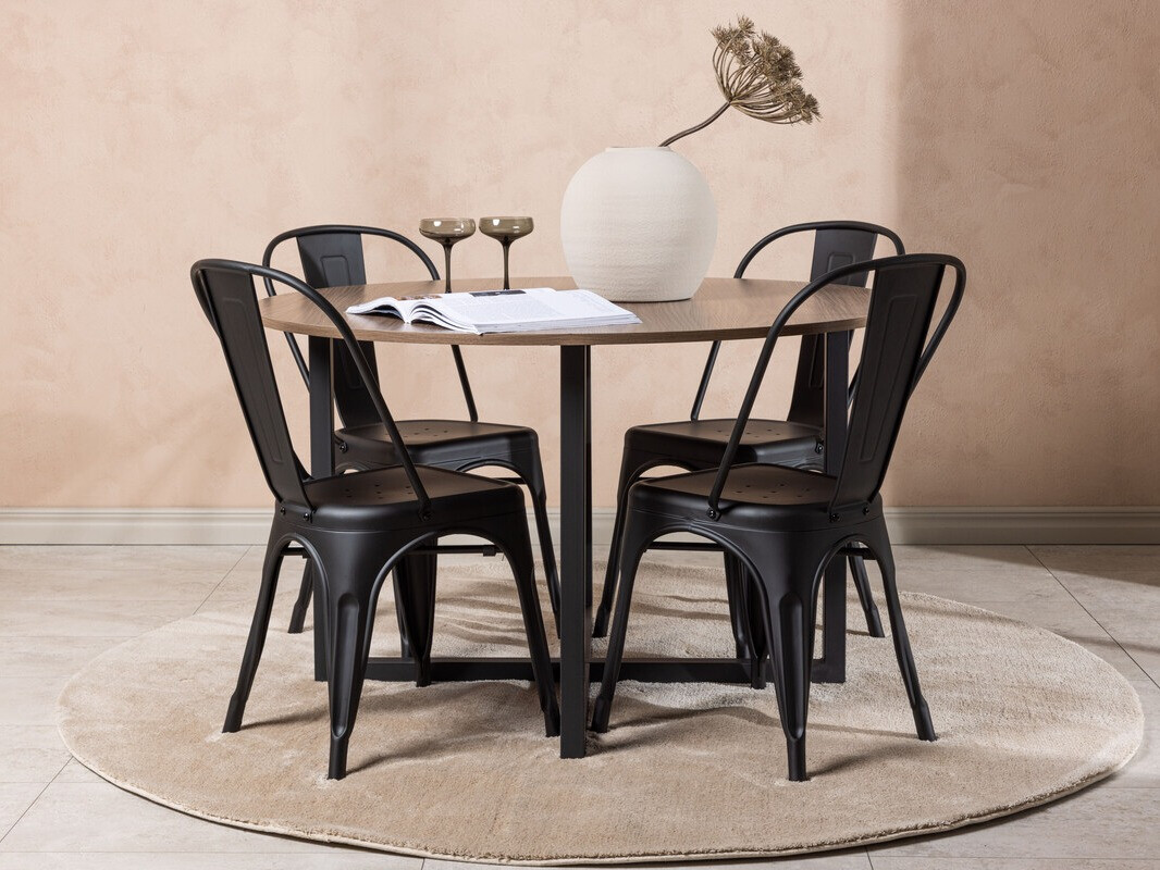 Conjunto de mesas y sillas para comedor Dallas 3928 (Negro)