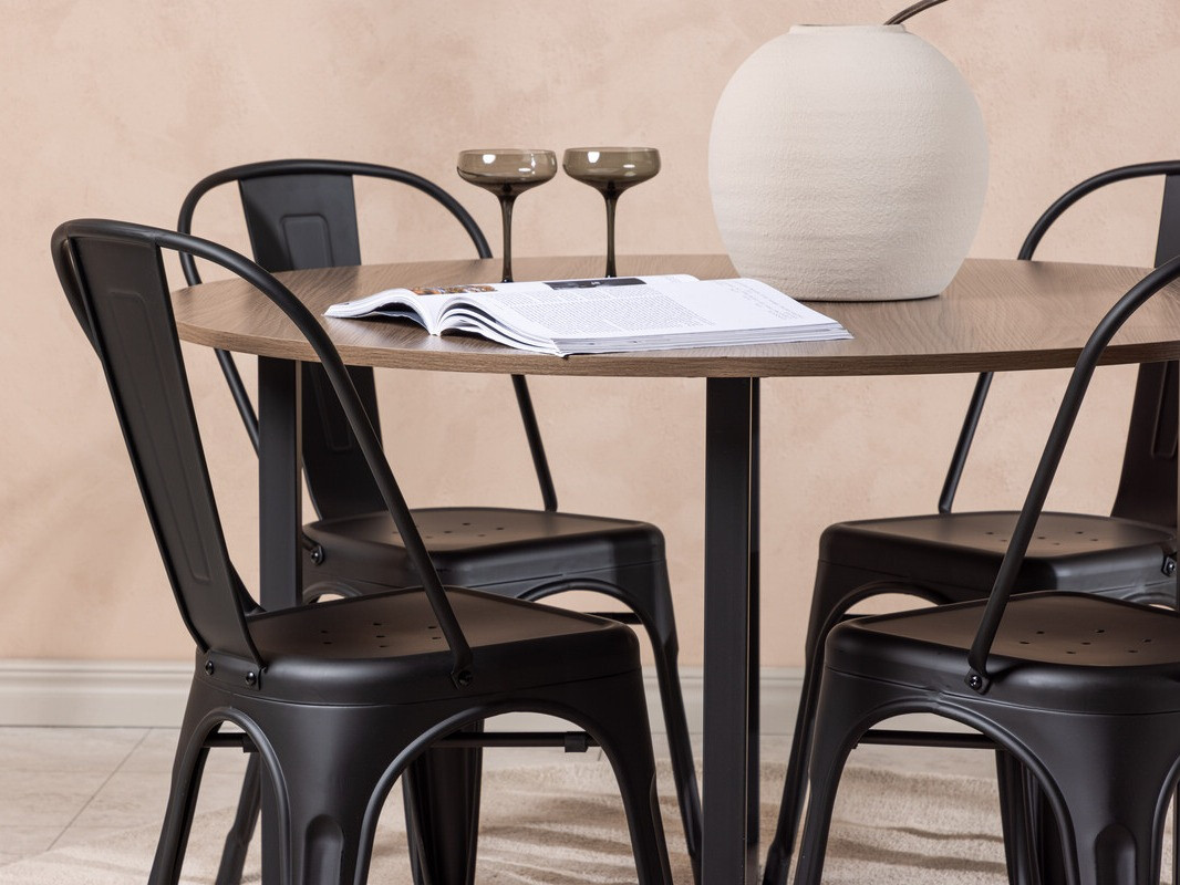 Conjunto de mesas y sillas para comedor Dallas 3928 (Negro)