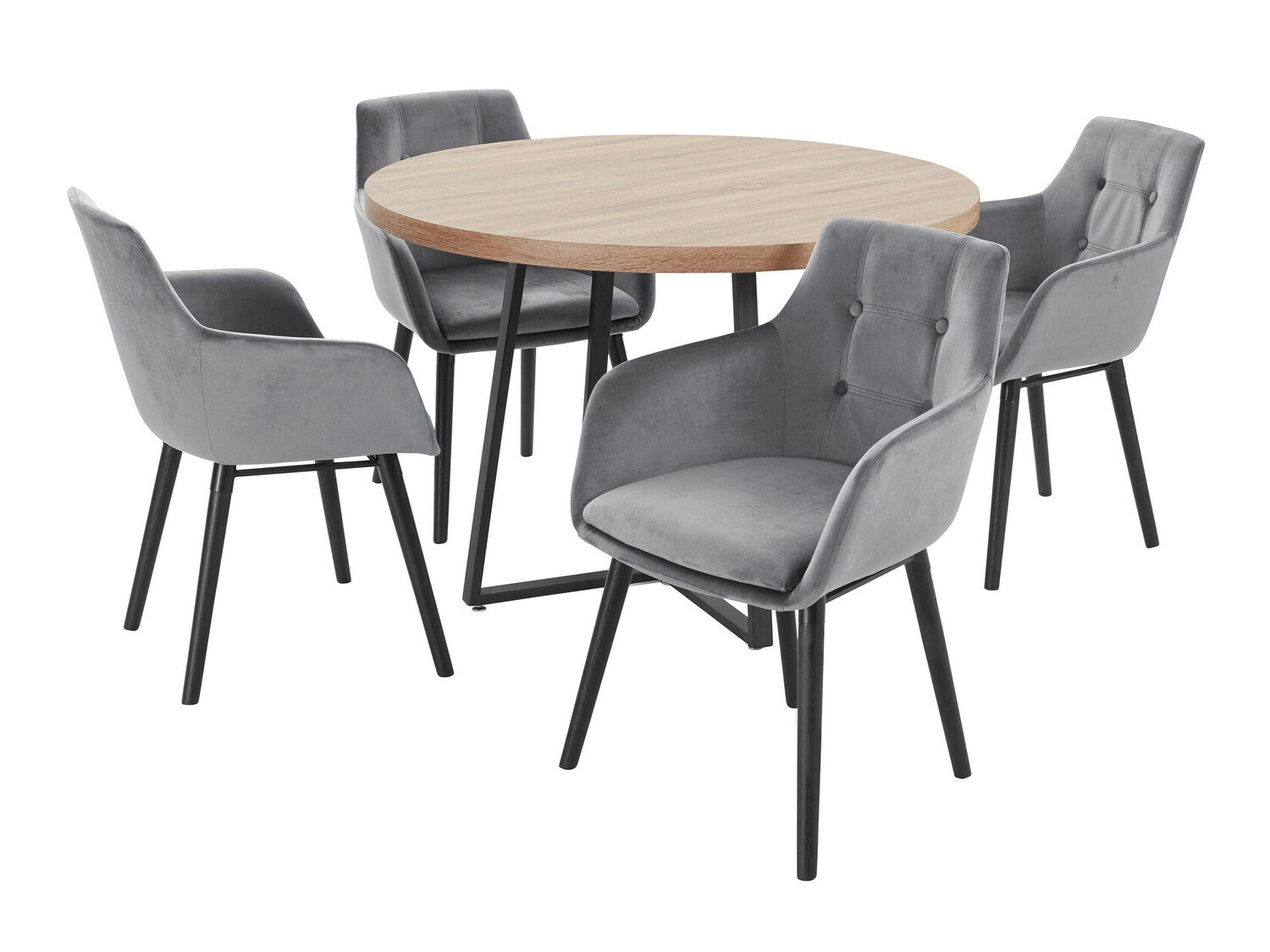 Conjunto de mesas y sillas para comedor Tulsa 593 (Gris)