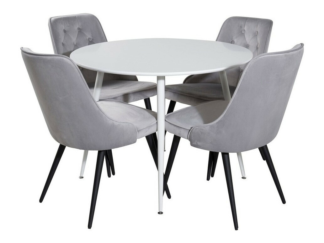 Conjunto de mesas y sillas para comedor Dallas 1535 (Gris claro + Negro)