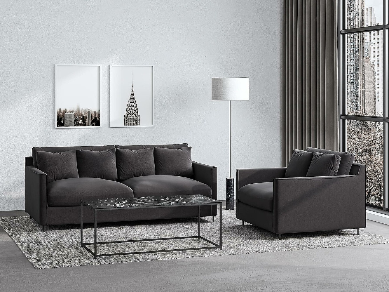 Sillón Riverton 405 (Gris oscuro)