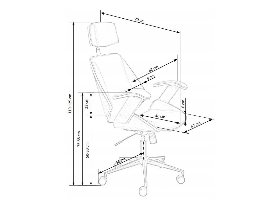 Silla de oficina Houston 1490 (Negro + Nuez)