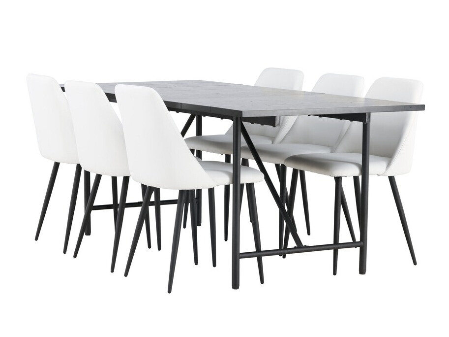 Conjunto de mesas y sillas para comedor Dallas 3960 (Blanco + Negro)