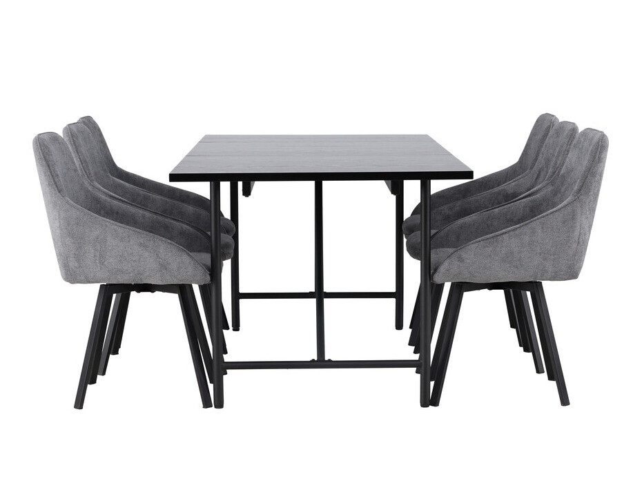 Conjunto de comedor Dallas 3963 (Gris + Negro)