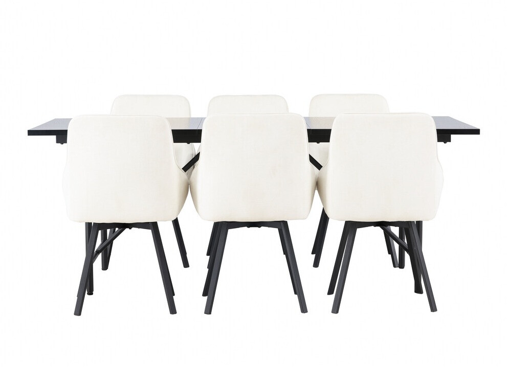 Conjunto de mesas y sillas para comedor Dallas 3963 (Blanco + Negro)