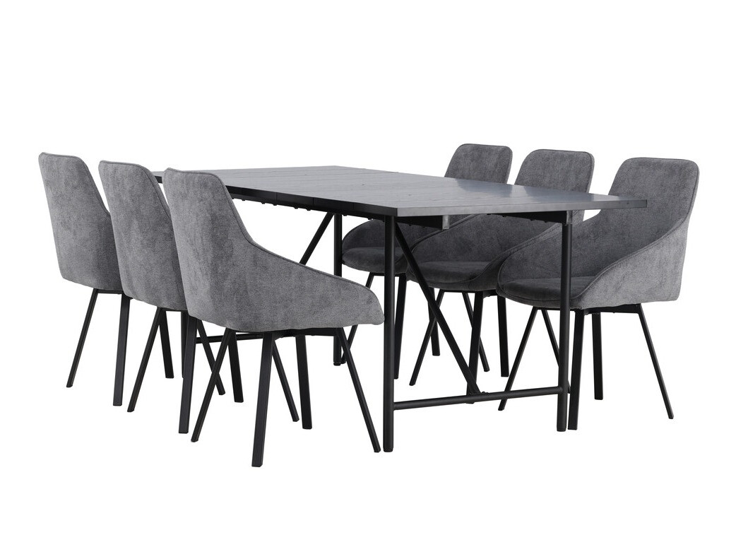Conjunto de mesas y sillas para comedor Dallas 3963 (Gris + Negro)