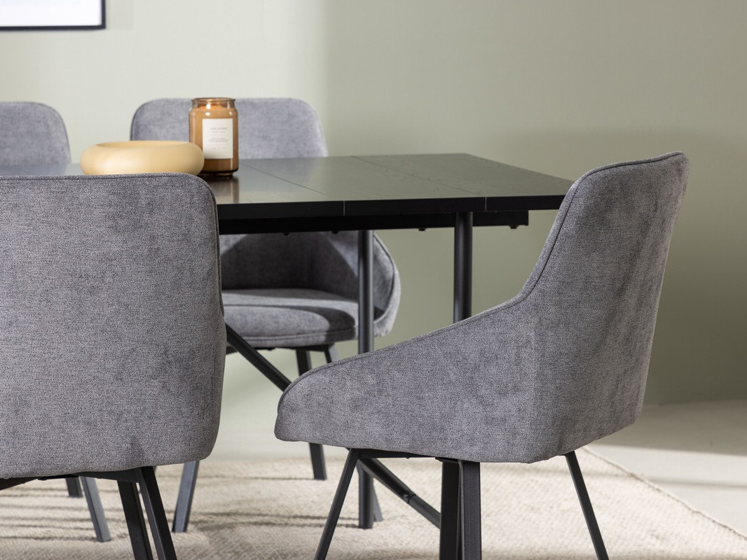 Conjunto de mesas y sillas para comedor Dallas 3963 (Gris + Negro)