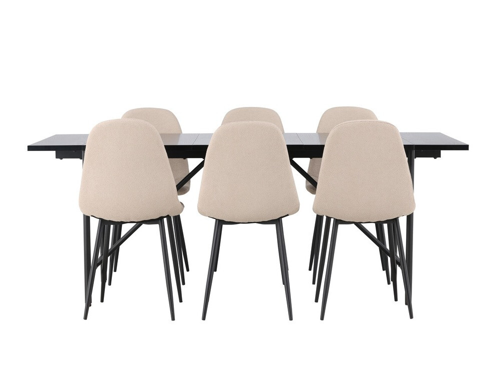 Conjunto de mesas y sillas para comedor Dallas 3964 (Beige + Negro)