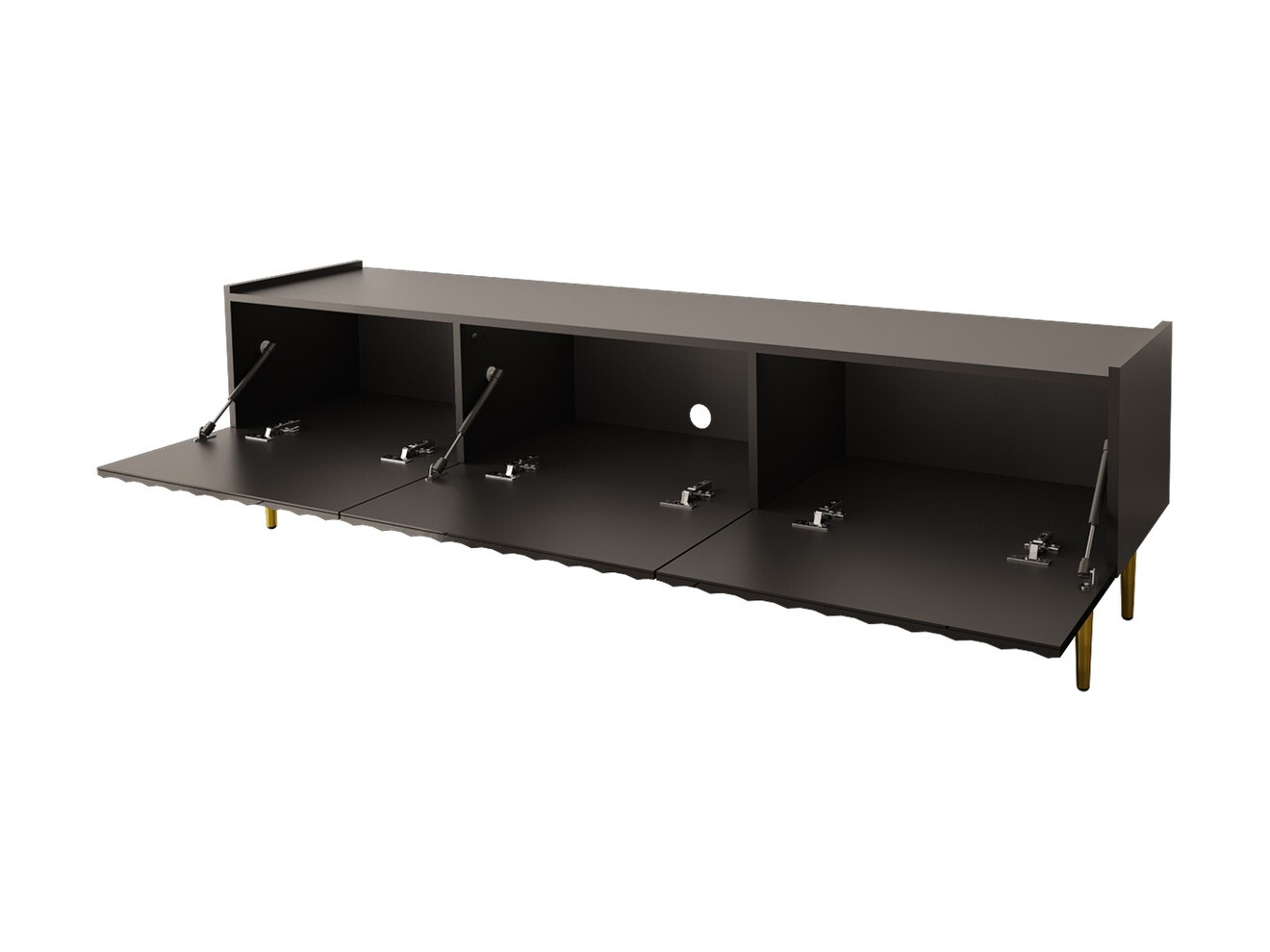 Mueble TV Merced B127 (Negro brillante + Negro)