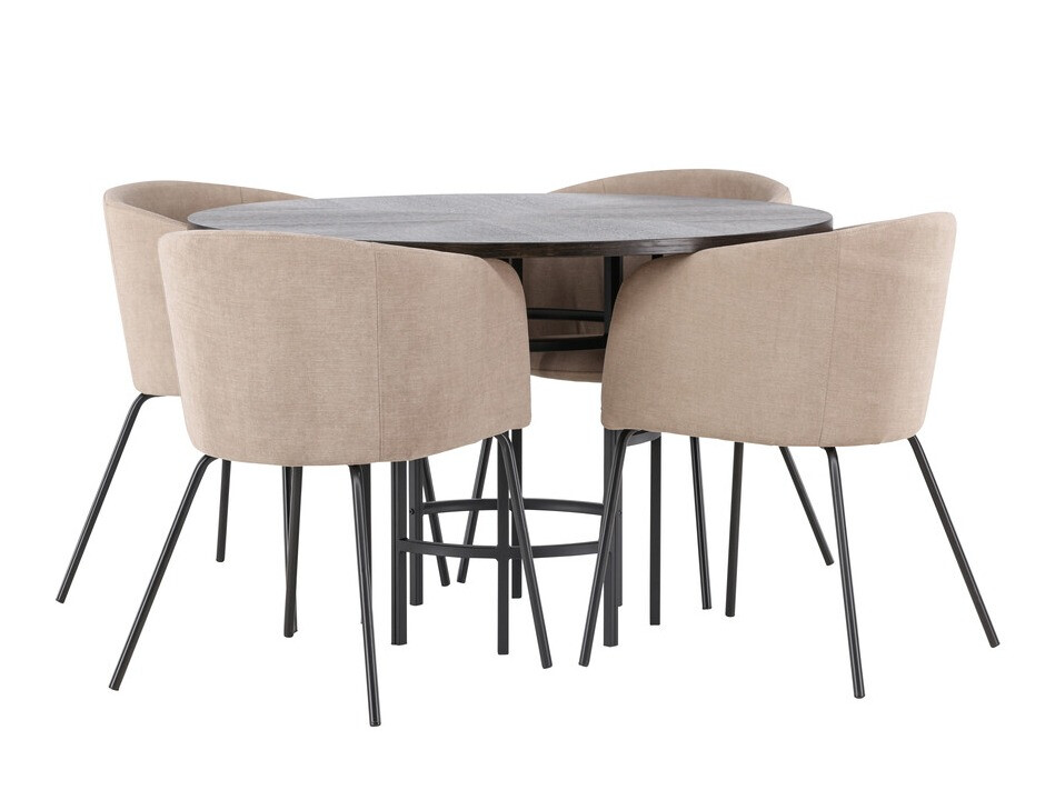 Conjunto de mesas y sillas para comedor Dallas 3972 (Marrón + Negro)