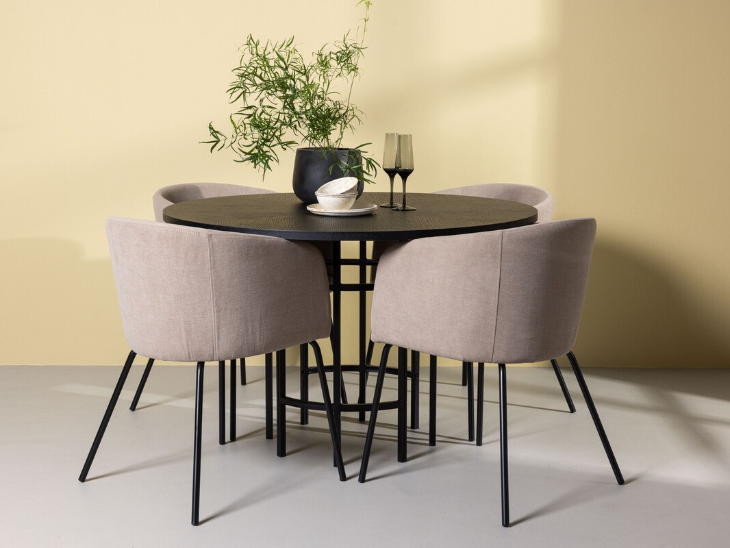 Conjunto de mesas y sillas para comedor Dallas 3972 (Negro)