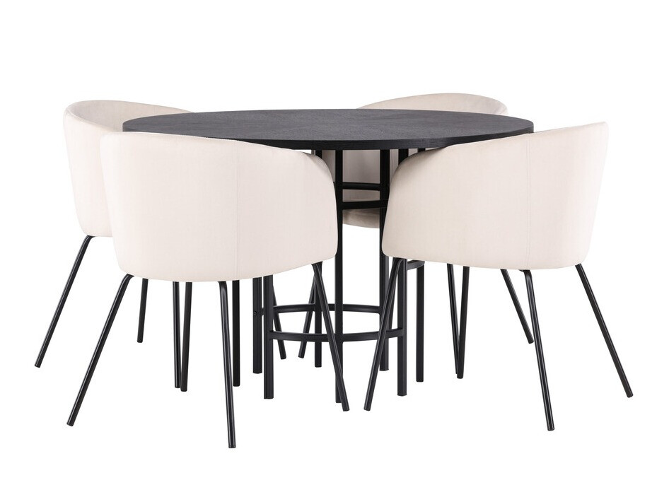 Conjunto de mesas y sillas para comedor Dallas 3972 (Negro)