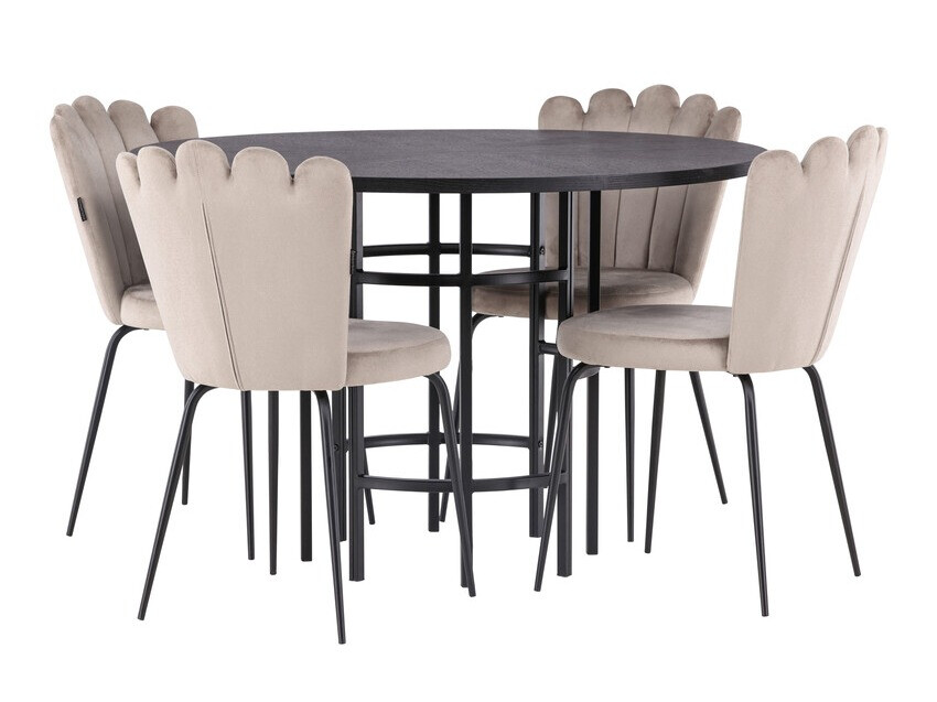 Conjunto de mesas y sillas para comedor Dallas 3973 (Negro)