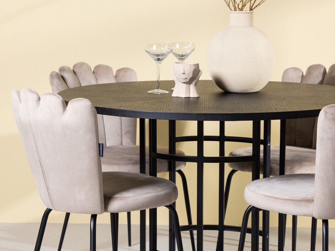 Conjunto de mesas y sillas para comedor Dallas 3973 (Negro)