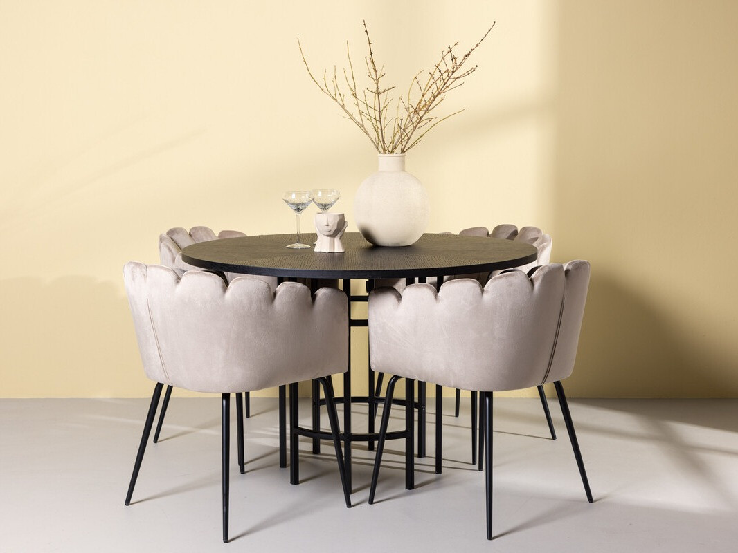 Conjunto de mesas y sillas para comedor Dallas 3974 (Negro)