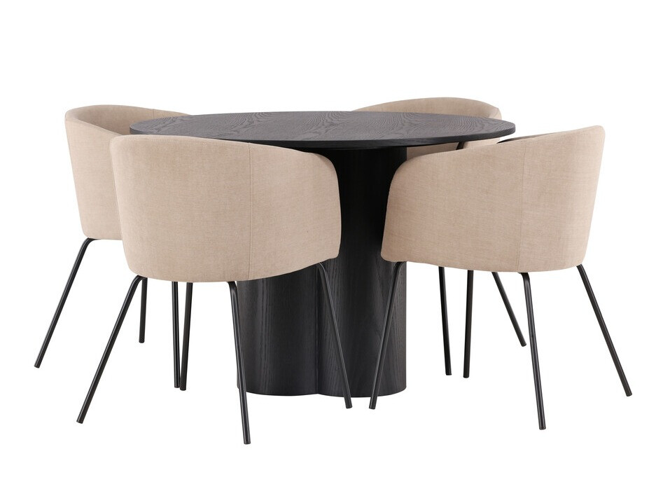 Conjunto de mesas y sillas para comedor Dallas 3978 (Negro)