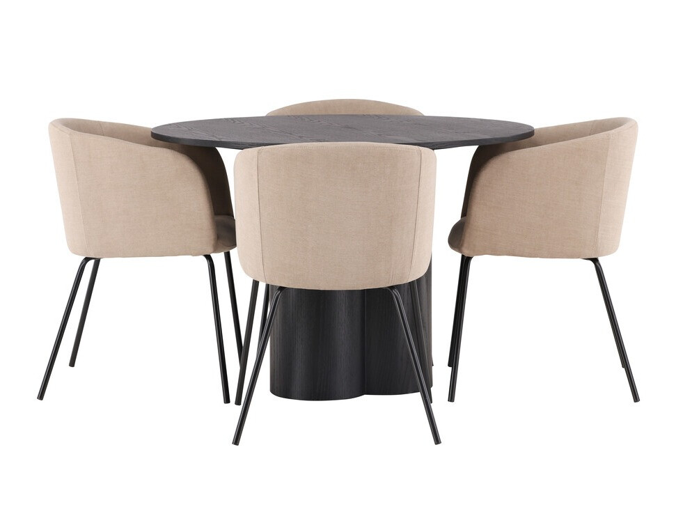 Conjunto de mesas y sillas para comedor Dallas 3978 (Negro)