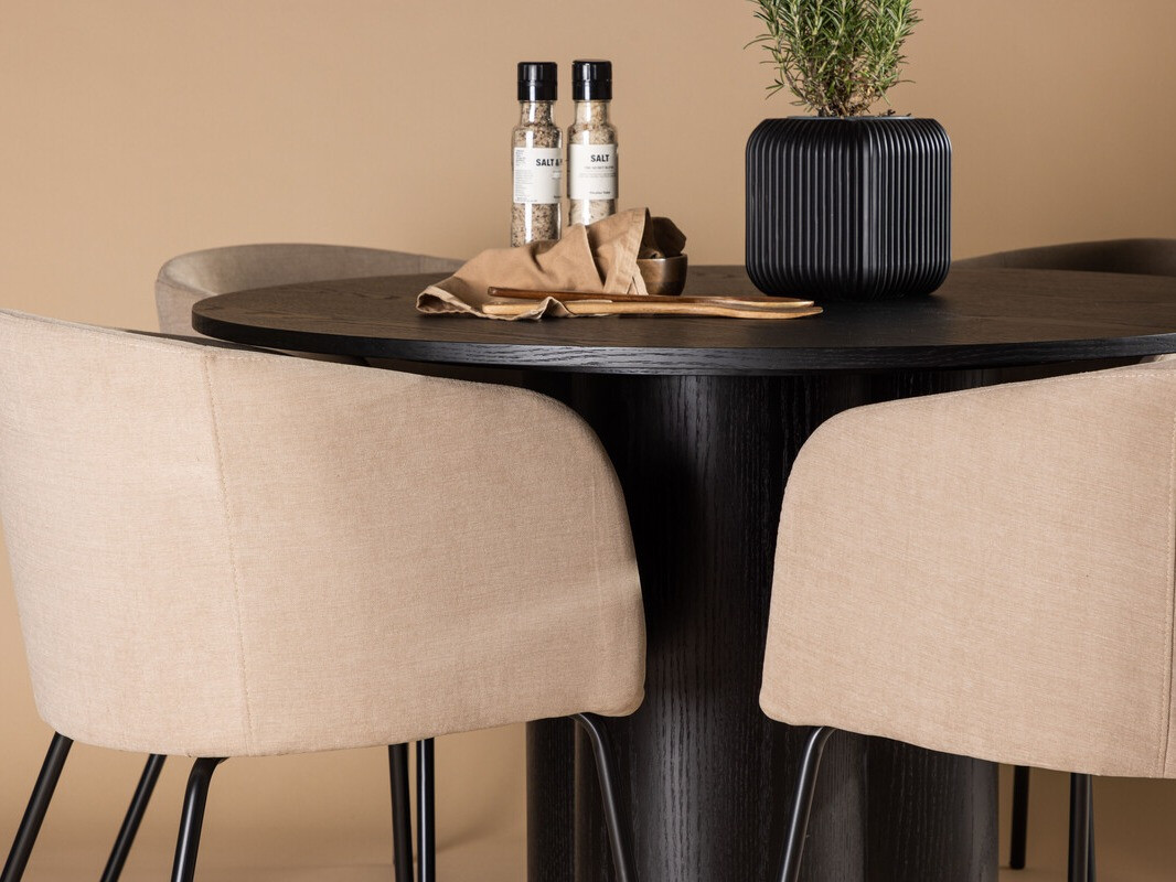 Conjunto de mesas y sillas para comedor Dallas 3978 (Negro)