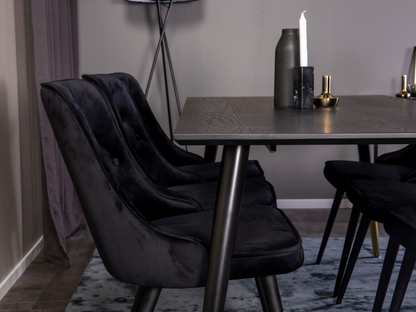 Conjunto de comedor Dallas 1256 (Negro)