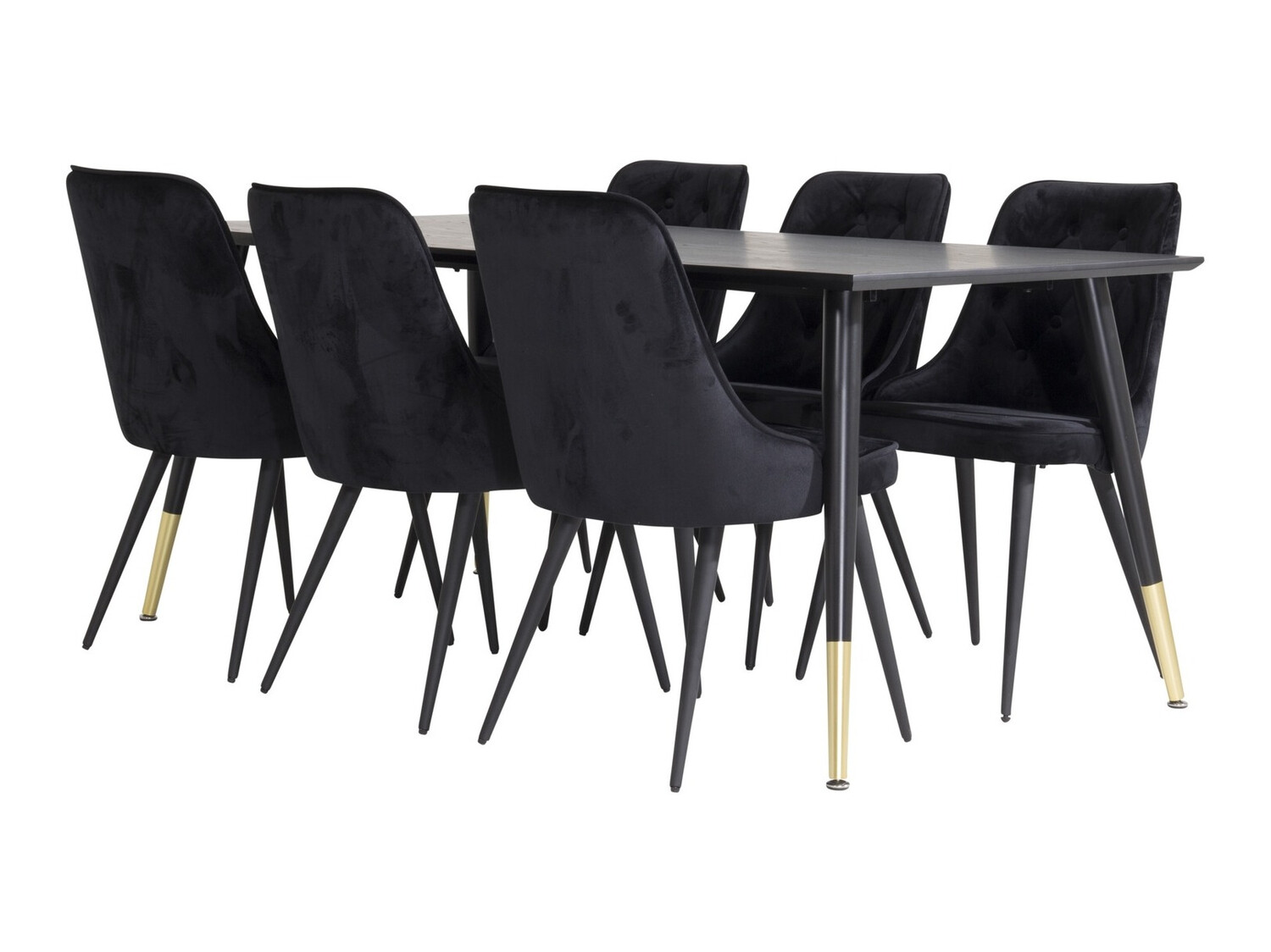 Conjunto de mesas y sillas para comedor Dallas 1256 (Negro)